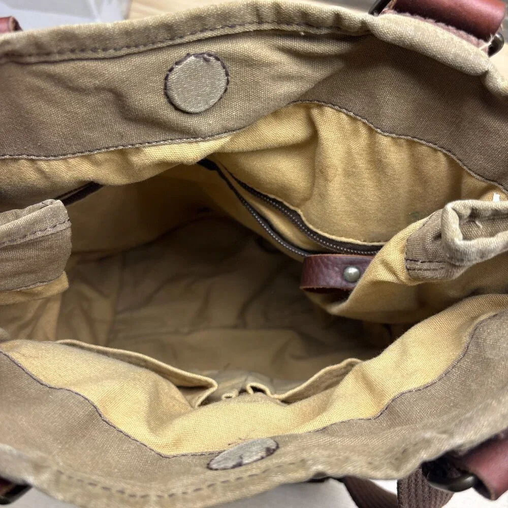 Duluth Trading‎ Company Oil Cloth Day Tote Bag Brown Expandable Durable